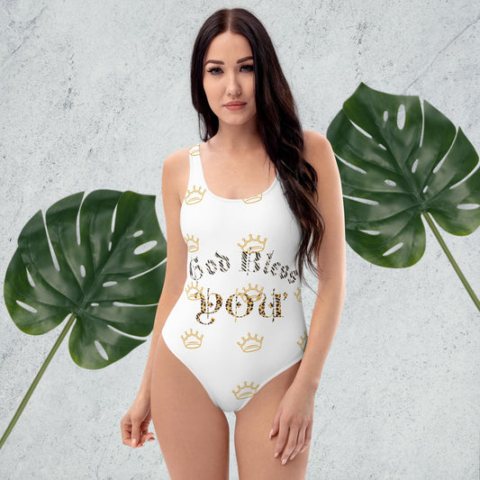 “God Bless You” One-Piece Swimsuit